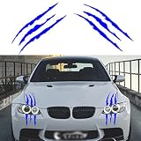 Gseigvee 2 Piece Car Decal Sticker,Claw Marks Headlight Marks Decal,Vinyl car Exterior Accessories D