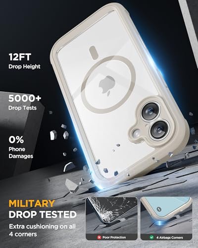 Image of Miracase for iPhone 17 Case 6.3'', Full-Body Military Grade Drop Protection Outdoor Phone case with Built-in Glass Screen &Camera Control,Easy Installation,No Gap,Compatible with MagSafe, Gray