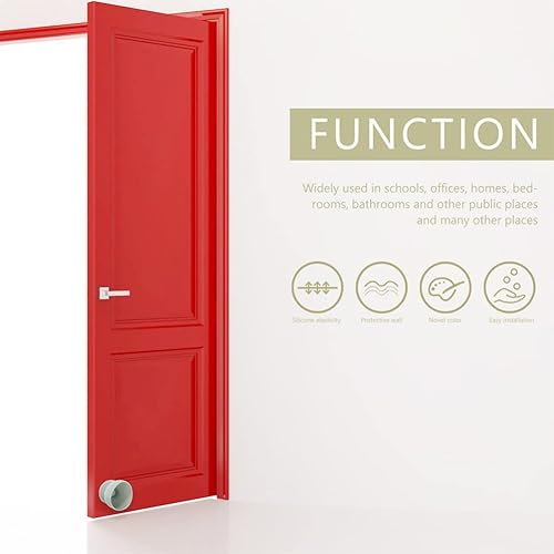 Miniatura 4 de Toyvian 4 unids tope de puerta protector de pared redondo silicona protector parachoques protector niños seguridad puerta perilla cubierta protectora