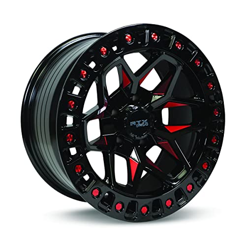 RTX ZION Custom Wheel - 18x9, 0 Offset, 6x139.7 Bolt Pattern, 106.1mm Hub - Black with Milled Red...
