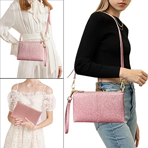Image of Beurlike Leather Wristlet Wallet Clutch Purses For Women Small Crossbody Phone Bags