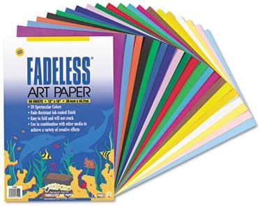 Pacon Products - Pacon - Fadeless Assorted Paper, 50 lbs., 12 x 18, 60 Sheets/Pack - Sold As 1 Pack - Fadeless art paper sheets includes 20 assorted primary and secondary colors. - Easy-to-fold sheets have ink-coated fade-resistant finish on one side. -