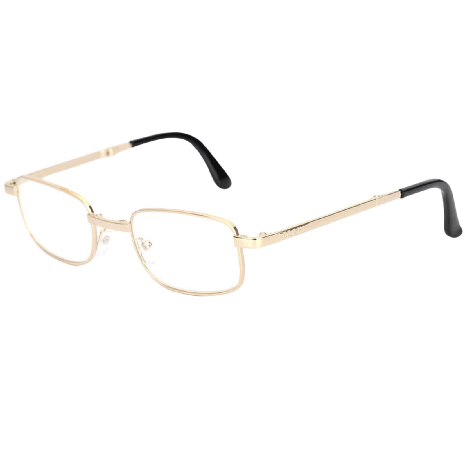 Gafas De Lectura Plegables Portátiles,Lector De Computadora con Bloqueo Azul,Gafas Ópticas Antideslumbrantes,Adecuadas para Leer Viajes De Oficina En Computadora (Dorado Y Plateado)