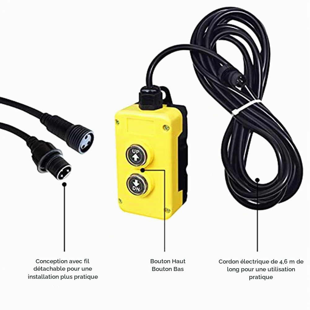Interrupteur de TéLéCommande de Remorque à Benne Basculante à 3 Fils pour Remorque à Benne Basculante à Pompe Hydraulique à Simple Effet 12V DC pour le DéChargement par Ascenseur
