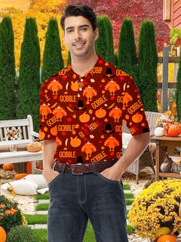 AOBUTE Men's St Patricks Polo Short Sleeve Shamrock Shirt Holiday Golf Top4