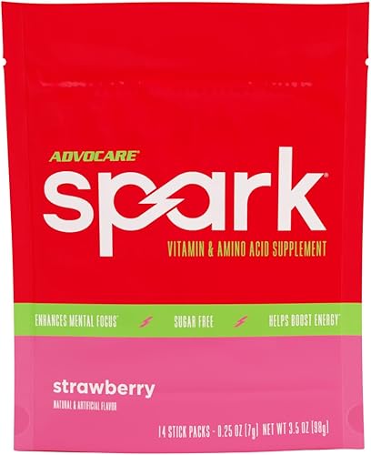 AdvoCare Spark Suplemento de vitamina y aminoácidos  Mezcla de polvo de bebida Focus & Energy con vitamina A, B-6, C y E  También incluye