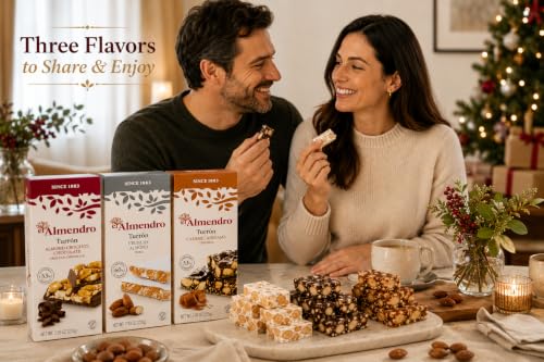 Turron Turrones From Spain, El Almendro Turrones De Chocolate Crocanti, Crunchy Almond Duro, Caramel & Sesame Holiday Variety Christmas Candy Brittle - image 8