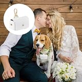 SUPERFINDINGS Weißer Ringträger Für Hunde Ringhalter Leder Ehering Kissenbox Für Haustiere Ringträgerkissen Für Hundehalsband Eheringbeutel Geschenk Für Hochzeitsbedarf
