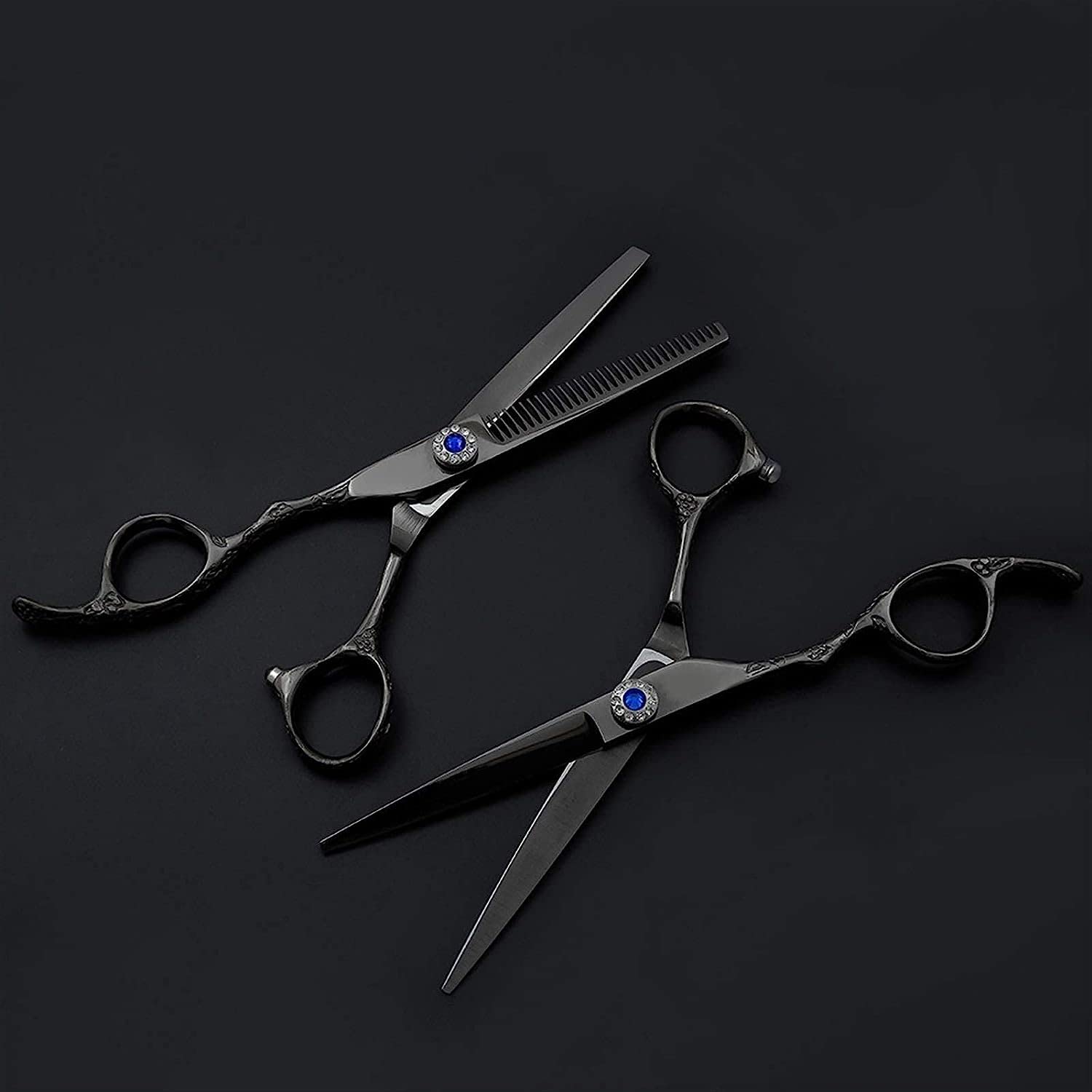 Forbici da parrucchiere Forbici per capelli Forbici professionali da parrucchiere per mancini Forbici per sfoltire per salone, barbiere o uso domestico, leggere e affilate-6,0 pollici (2 pezzi A)