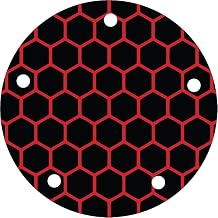 Kustom Cycle Parts Hexagon - Honeycomb Twin Cam Points/Timing Cover Compatible with Harley Davidson Motorcycles Twin Cam 1999 to 2017 Motors Red Hexagon