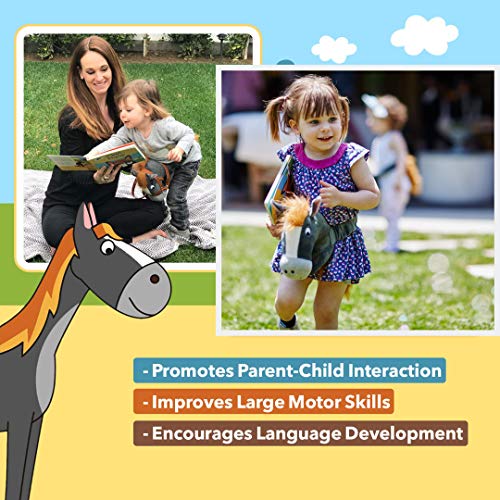 Papap Pony Original Handsfree Hobby Horse and Book: Updated Stick Horse (Children Age 2-5) Hand-Crafted Reading and Riding Toy Gift Set for Toddlers and Preschoolers