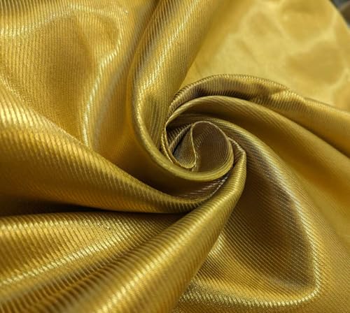 Tissu brocart de soie à lignes dorées BRO1172 idéal pour robe de mariée chic