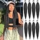 Leeven Long Pre Stretched Braiding Hair Extension 36 Zoll EZ Braids Hair for Woman Yaki Straight Black Braiding Crochet Hair Extensions /36 Inch 1B#