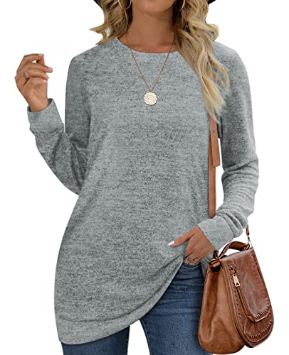 Ofeefan Womens Sweatshirt Pullover Plain Fashion Crew Neck Casual Tunic Sweaters M #TOP6