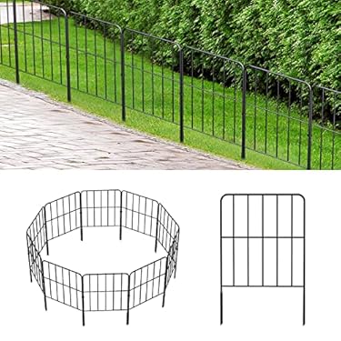 AMAZON - OUSHENG 24” (H) Garden Fence 25 Panels, Total 27ft (L) Rustproof Metal Wire Fencing Border Animal Barrier, Flower Edging for Landscape Patio Yard Outdoor Decor, Square