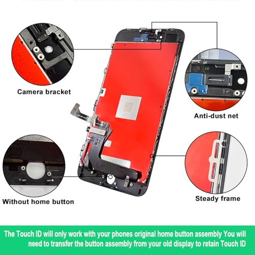 Écran LCD pour iPhone 8 Plus noir 5,5 pouces avec kit outils LMQ