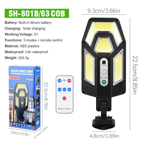 Apliques de pared solares IP65 para iluminación exterior de patios 5