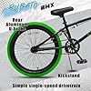 AVASTA 20 Pouces Enfants BMX vélo Freestyle vélo pour 6 7 8 9 10 11 12 13 14 Ans garçons Filles avec 4 pegs, Noir & Vert #3