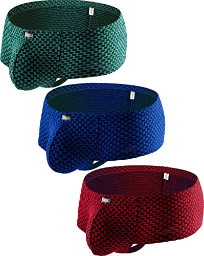 iKingsky Men's Sexy Cheeky Boxer Briefs Mini Cheek Thong Underwear Sporty Pouch T-back Under Panties for Men