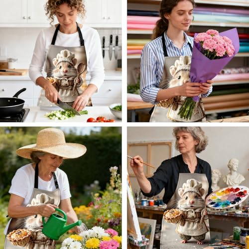 Image of Nuxovilar Cute Apron with Pockets, 26.77 * 30.7 Inches, Versatile for Meal Prep, Baking, Holiday Cooking