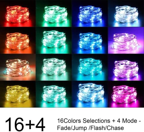 SUPERNIGHT Fairy Lights 100LEDs 33Ft, USB Plug in 16 Multi-Color Changing RGB String Lights, 4 Modes Dimmable with Remote Control, Waterproof Copper Wire Rope Lights for Bedroom Party Christmas Decor