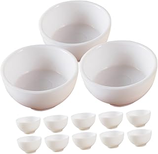 ERINGOGO 15 Piezas Modelo Mini Tazón Tazones Pequeños para La Comida Bochas Juguete De Decoración Plato Miniaturas Bol Accesorios De Juego De La Casa Cuenco En Miniatura El Plastico Blanco
