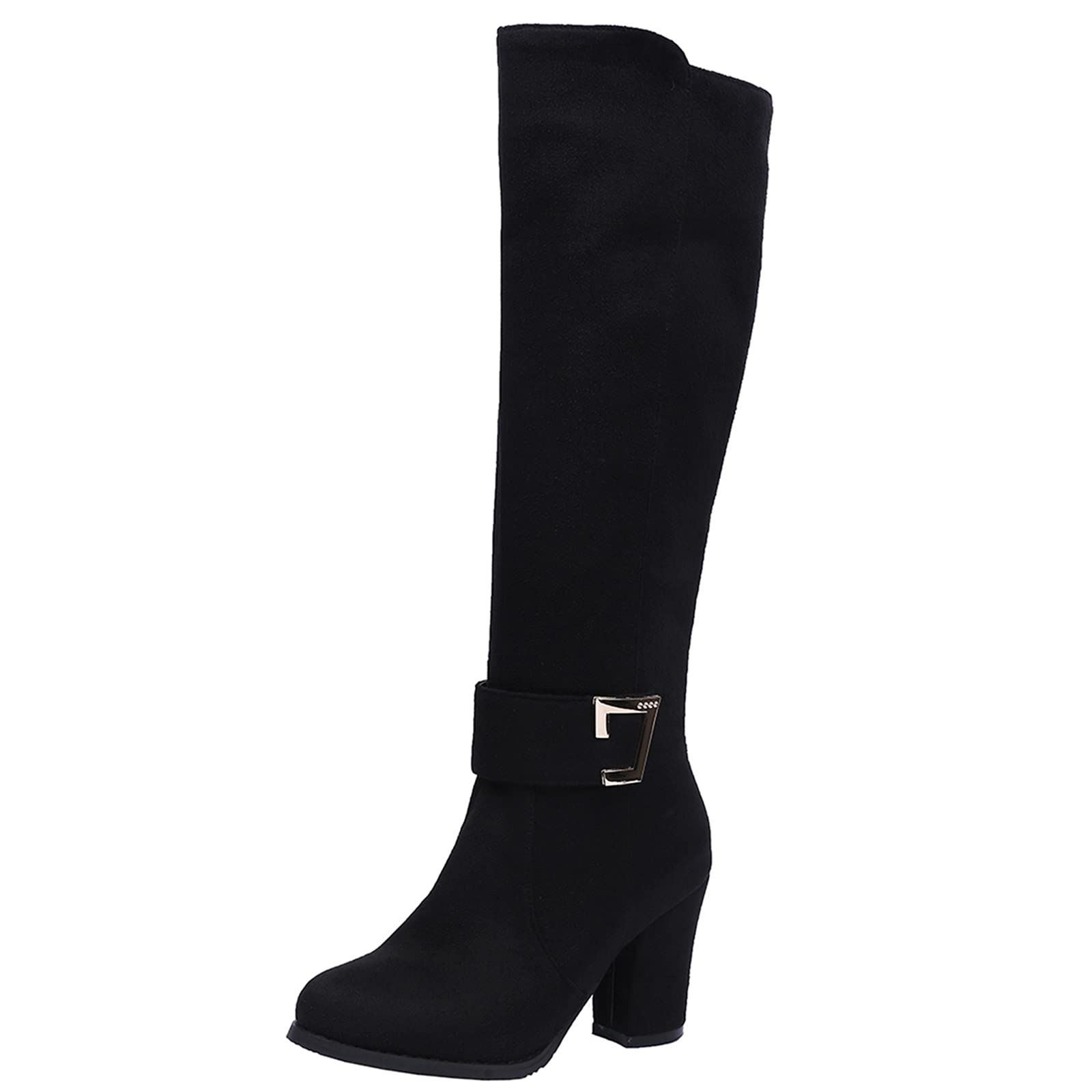 Women Knee-High Boots with Chunky Heel