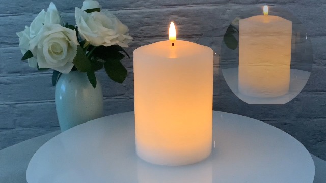 Image of GenSwin 4 inch x 6.5 inch Flameless Flickering LED Candles Battery Operated with 6H Timer, Warm Light Real Wax Pillar Votive 3D Wick Candles, Perfect for Party /Wedding /Home Decor(White)