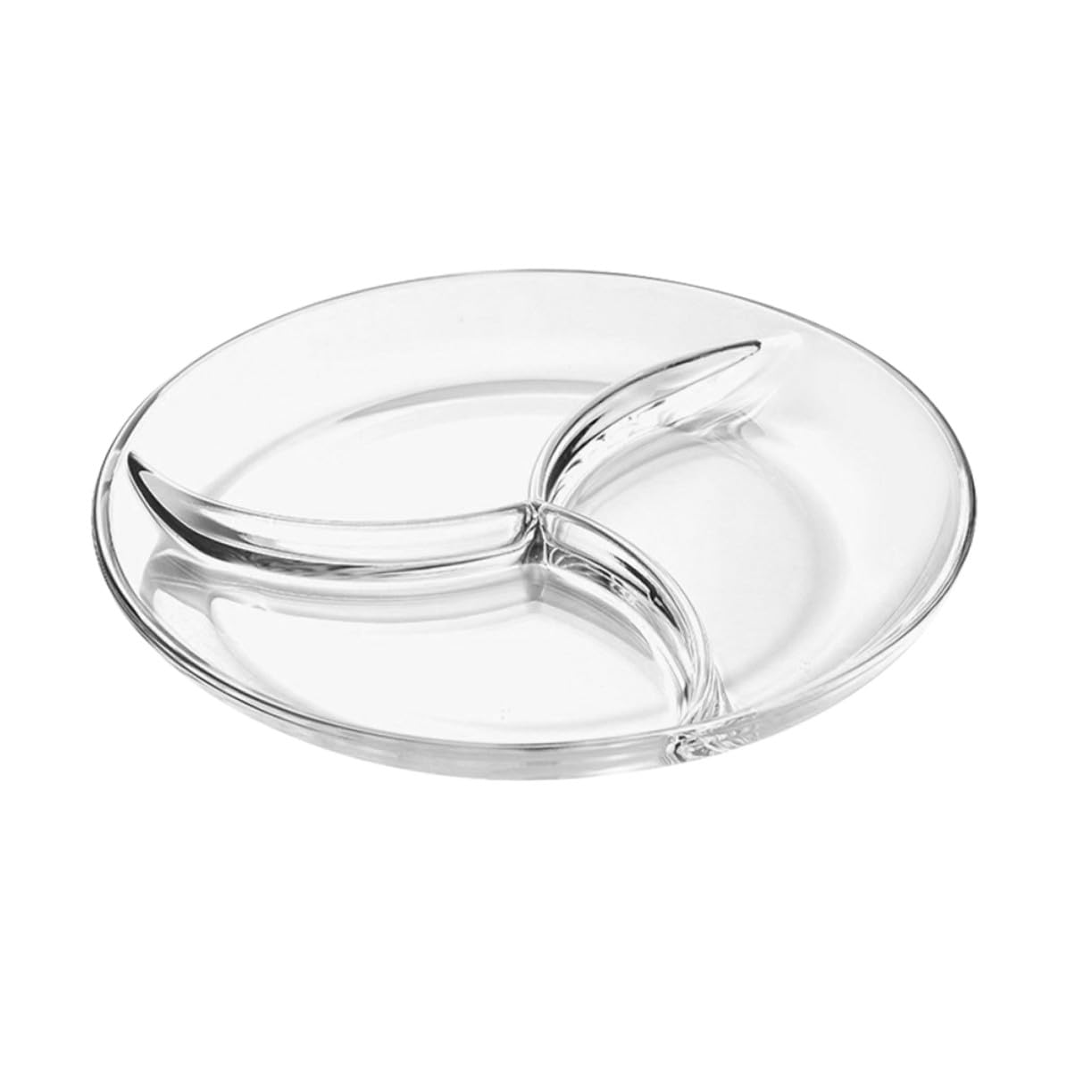 Plateau de service en verre trempé à compartiments pour fruits desserts et snack
