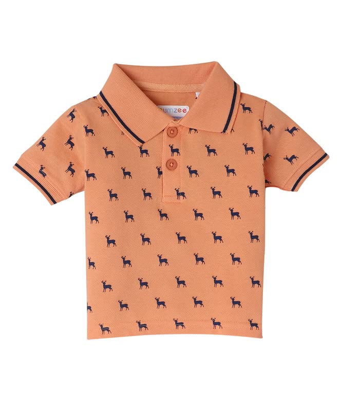 Image of BUMZEE Boy's Cotton T-Shirt And Short Set With Suspender