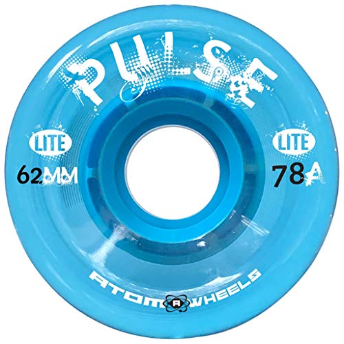 Atom Skates Quad Roller Wheels/Outdoor/Hardness 78A / 62x33 Blue Pulse Lite / 8 Wheels / 2 Packs