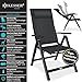 KESSER® Gartenstuhl Hochlehner mit Armlehnen Aluminium Klappstuhl mit Kopfkissen & Abdeckung Campingstuhl 7-Fach Verstellbar Rückenlehne Atmungsaktiv & Wetterfest Klappbar & Anti-Rutsch Schwarz