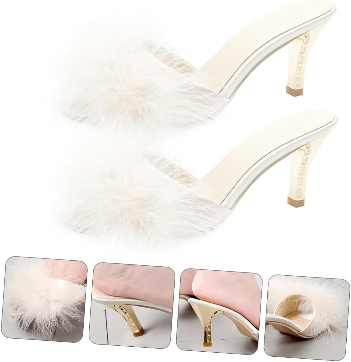 Holibanna 1pair Female High Heel Slippers Stylish Summer Sandals with Adorable Open-toed for Women for Home Office and Shopping