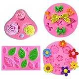Ampliamente utilizado: este juego de moldes de silicona se puede utilizar para hacer fondant, chocolate, caramelos, etc. Decoración para tartas de fondant, cupcakes, tartas de cumpleaños, etc.