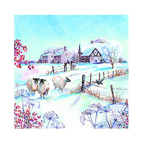 Ling Design Weihnachtskarten – Motiv Rotkehlchen-Paar, 6 Stück Mit Umschlägen, 135 X 135 Mm