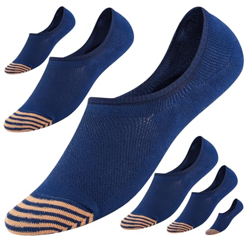 No Show Socks for Men 6 Pack,Non Slip Cotton Low Cut Short Socks for Sneaker Loafer Running