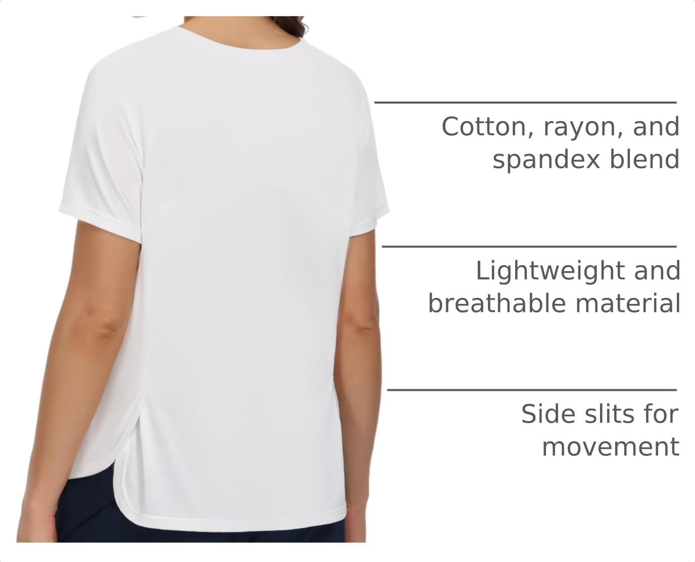 THE GYM PEOPLE Women's Side Slits Athletic T-Shirts Breathable Workout Tops image 4