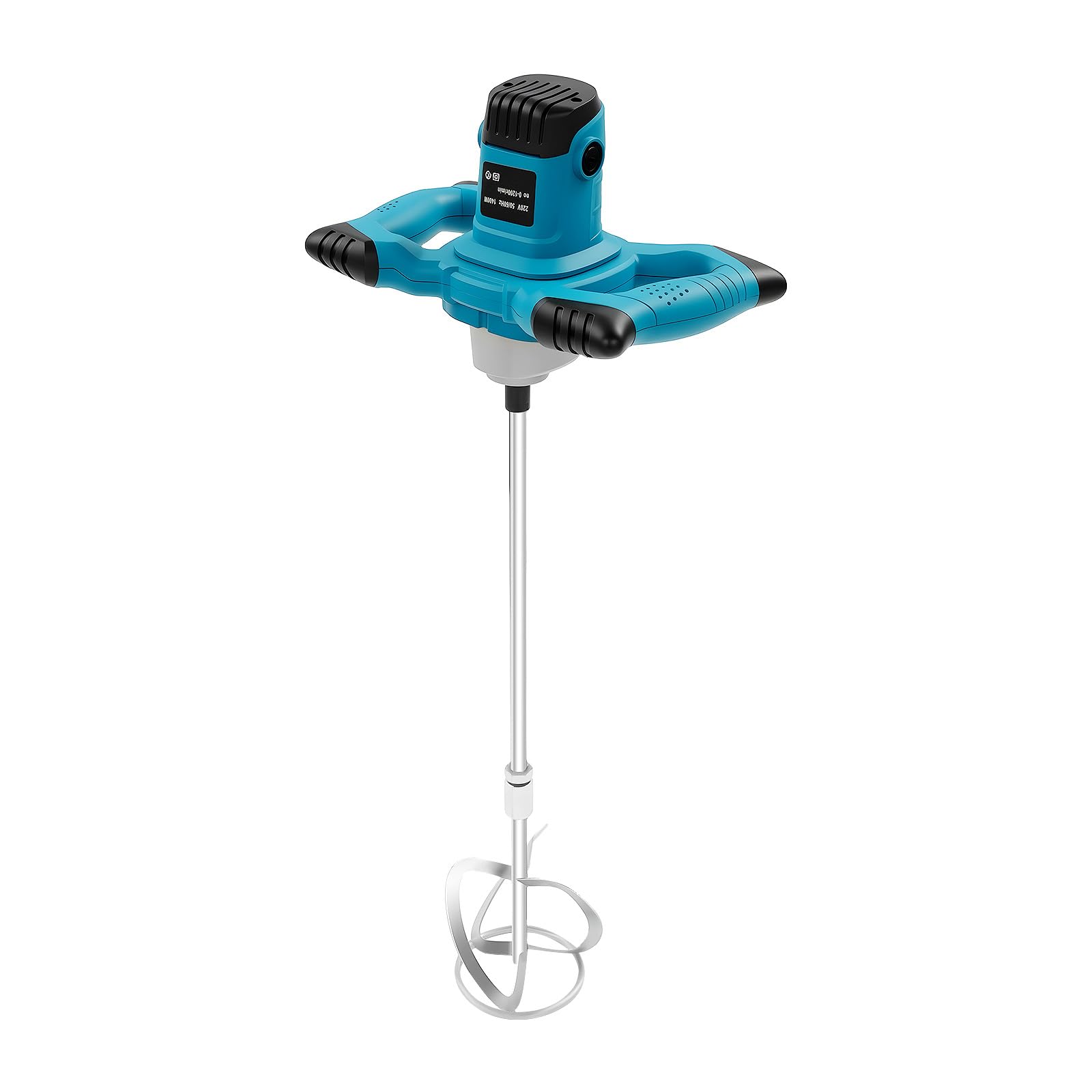 Mezclador de mortero de pintura, 1400 W, máquina compacta, mezcla de materiales viscosos, electrónica de velocidad, asas ergonómicas, adaptador de mezcla, lodo de cemento