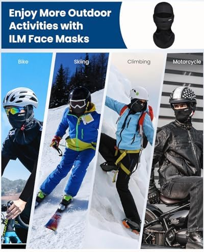 Wnddle Bivakmuts, motorfiets, outdoor, sport, gezichtsmasker, bivakmuts, fietsmasker, balaclava, winter, skimasker, volgelaatsmasker, winddicht, stofdicht, ademend, voor motorrijden en skiën, zwart