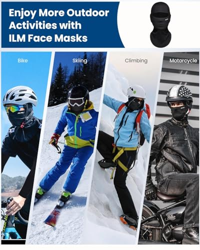 ILM Kids Motorcycle Balaclava Face Mask for Ski Model FM01 Black - Thumbnail 5