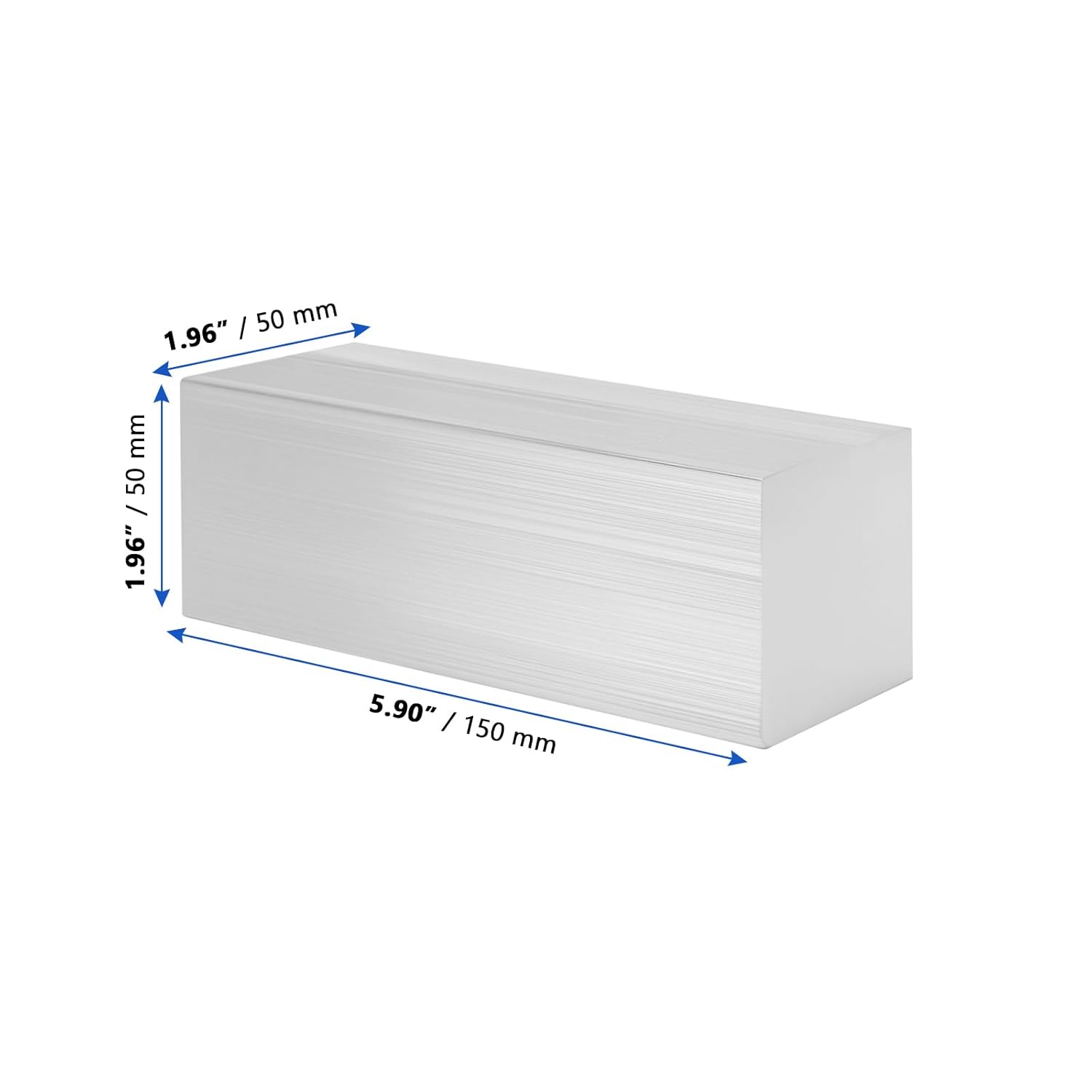 MANCHAP 4 PCS 2 x 2 x 6 inch Aluminum Flat Bar, 6061 Square Aluminum Bar Stock for Industrial, Machining, DIY Craft