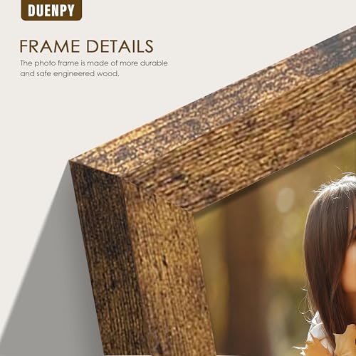 Image of DUENPY 5 Folding 5x7 Accordion Wood Frame Plexiglass Brown