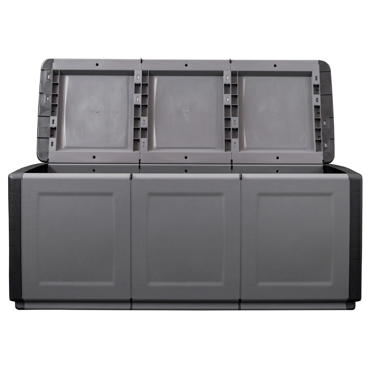 INTEC - Cassapanca portaoggetti 330L grigio/nero 138 x 53 x 57 cm manici di trasporto in polipropilene