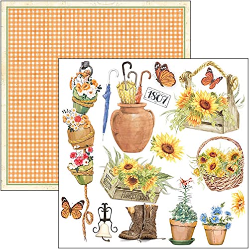 Ciao Bella Farmhouse Garden 6"x6" Fussy Cut Pad - 190gsm, white - Image 3