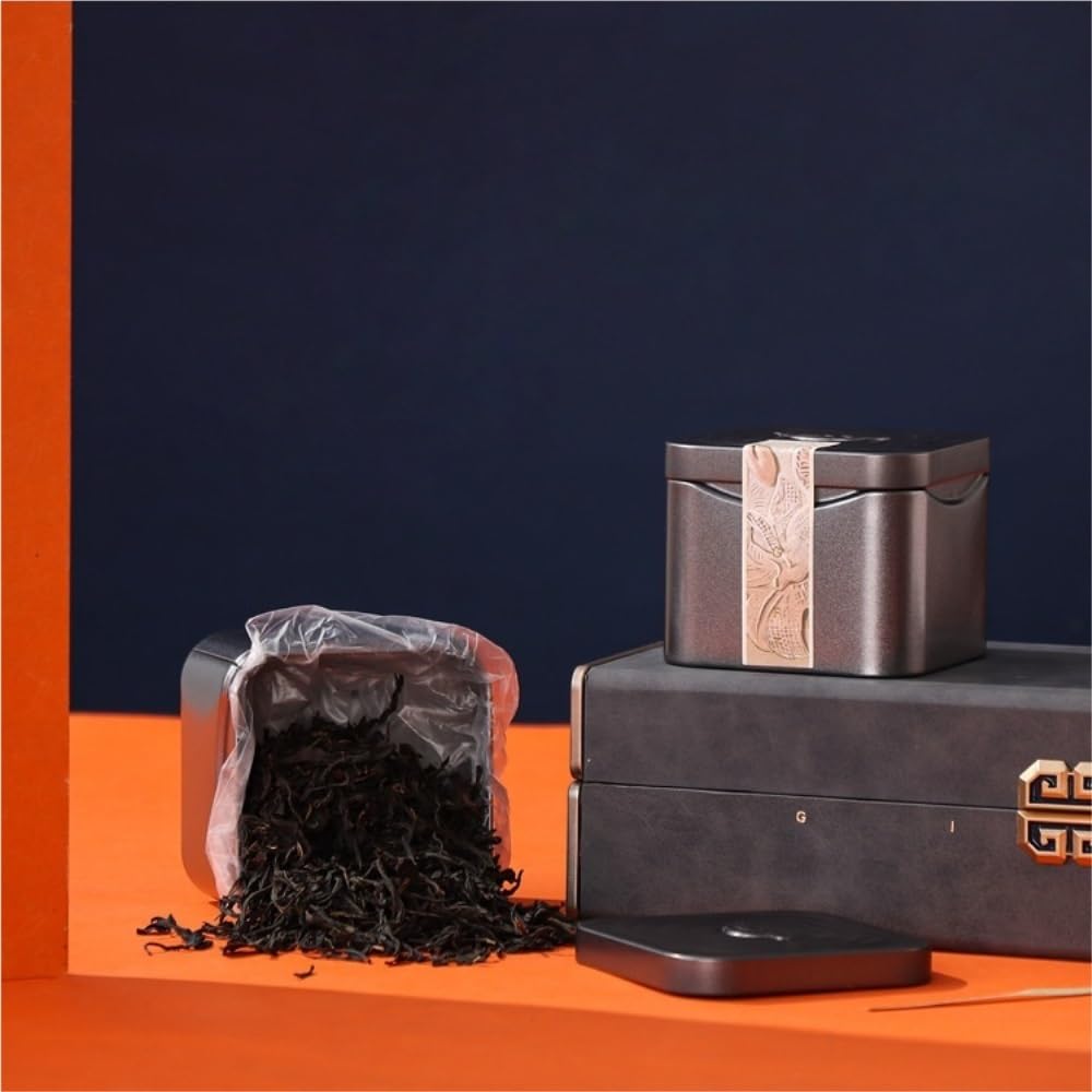 XYNSNDB Teedose, große Tee-Aufbewahrungsbehälter, Dosen, versiegelte Dosen, runde Eisendosen, Leere Dosen, Tee-Set, Doppeldosen/DREI Dosen, Geschenkbox-Set, Teedose (blau, Doppeldose)
