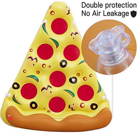 Giant Inflatable Pizza Pool Float Raft Outdoor Swimming Pool Inflatable Float .Fun Pool Floaties, Swim Party Toy, Summer Pool Raft with 3 Pack Inflatable Drink Holders.