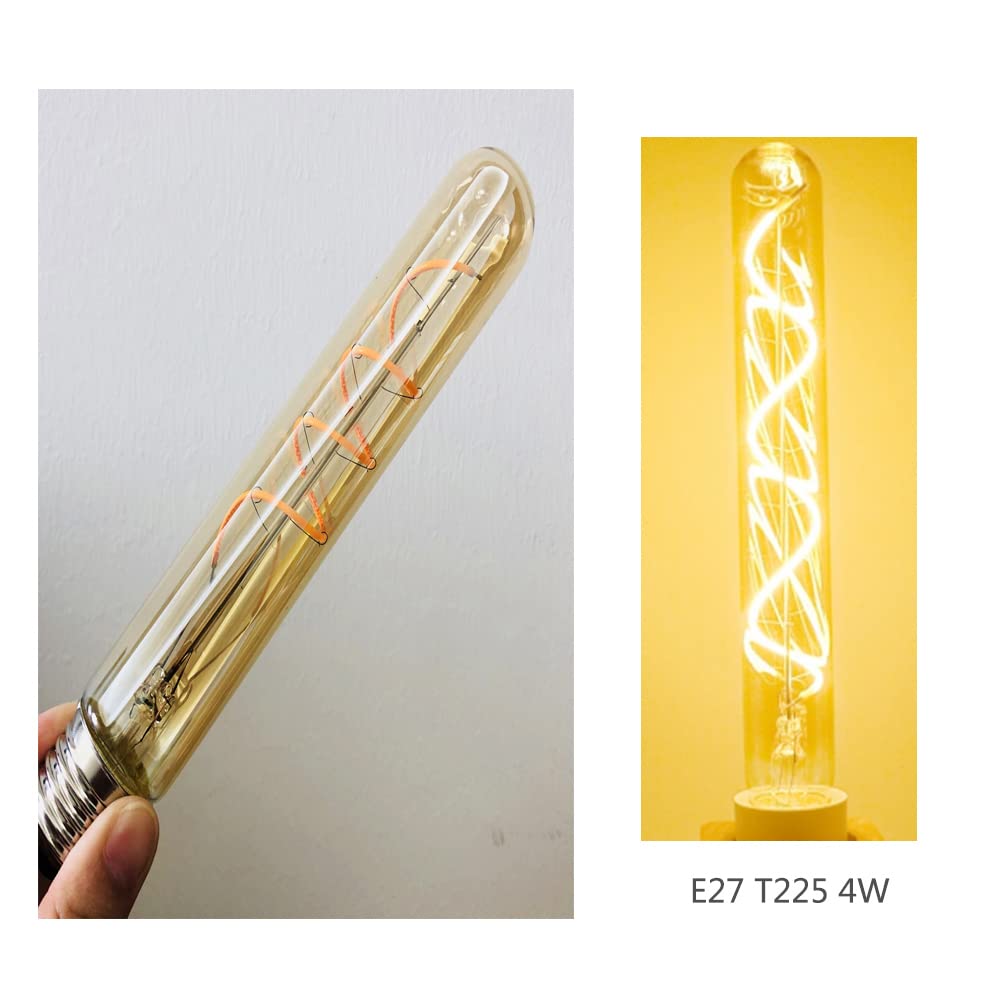 E27 T30-225mm LED Edison Vintage Glühbirnen 4W(Äquivalente 40W Halogenbirne) 400LM Warmweiß 2700K Nicht Dimmbar E27 Braunglas Retro Tuber,12Packung