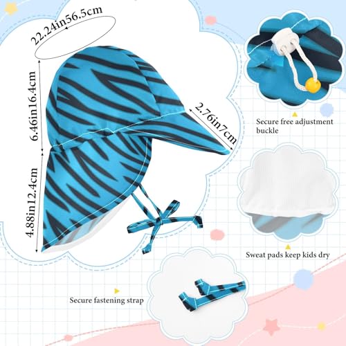 Baby Girl Sun Hat Summer Beach Hats Toddler Boys Infant with Wide Brim Strap Outdoor Neck Flap Hat 2-4T4