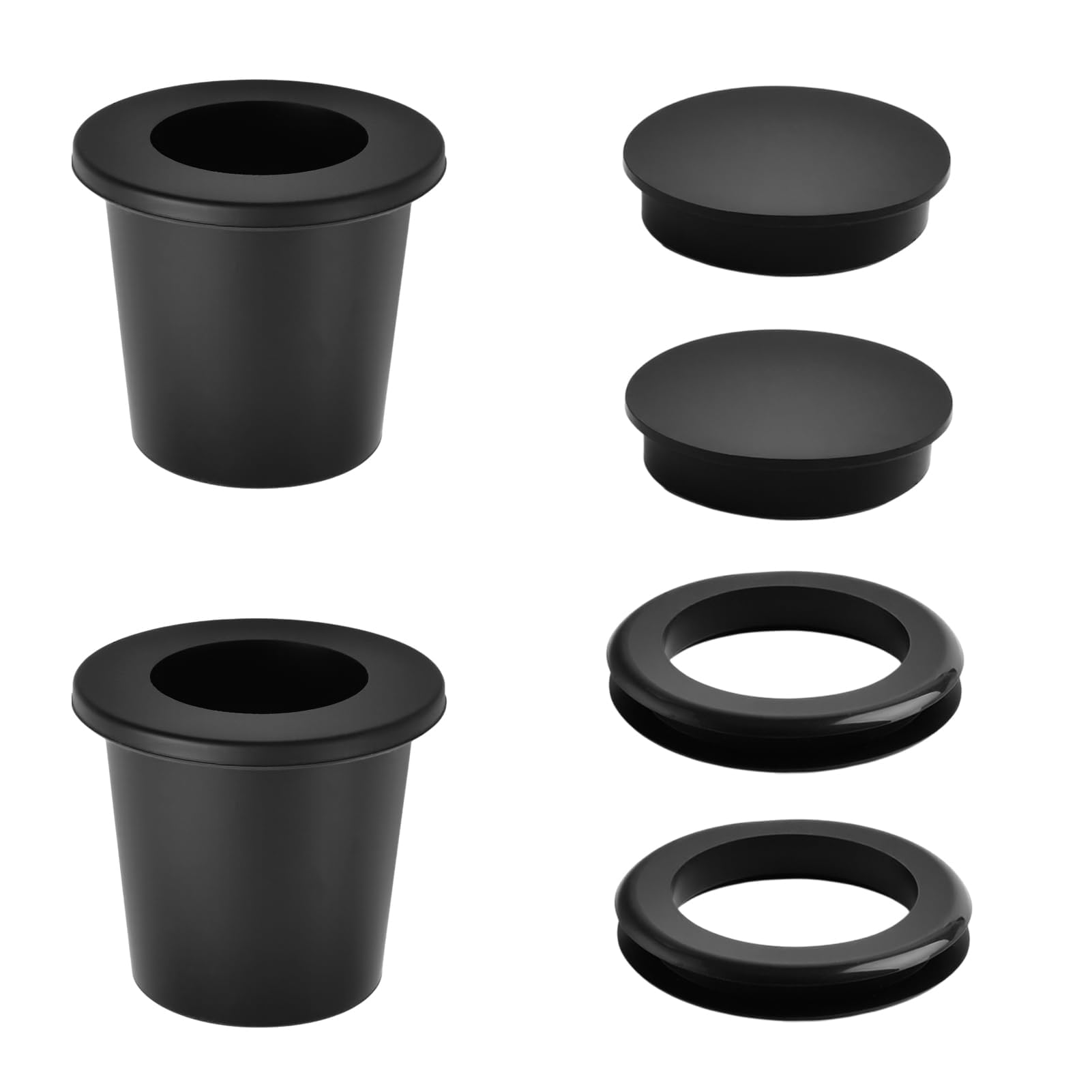 LEONTOOL 2 Pcs Patio Table Umbrella Hole Ring Plug with 2 Pcs Cover, Silicone Pool Sleeve Stabilizer Cone Wedge Holder, Table Ring Insert for 2 to 2.5 Inch Patio Tables Hole and 1.5 Inch Pool Umbrella