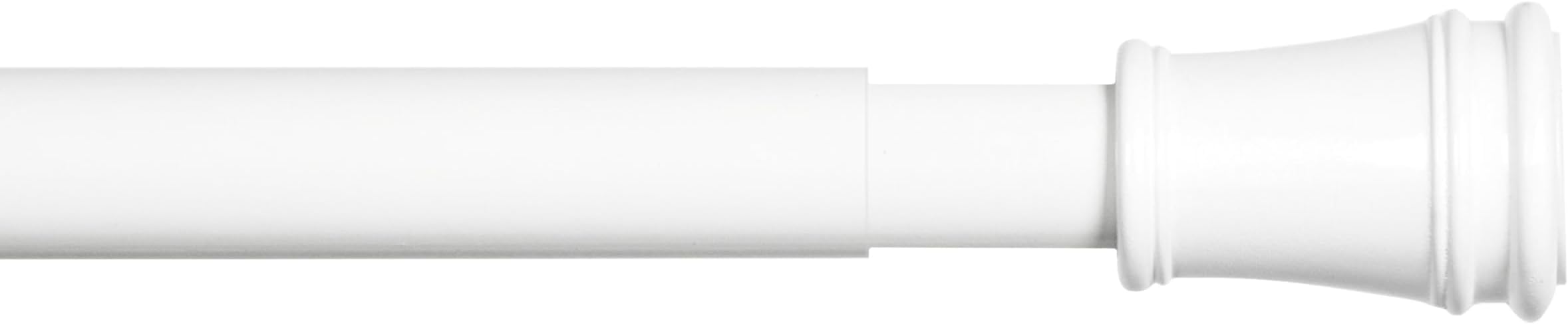 Kenney Rogers Twist & Fit No Tools Tension Curtain Rod, Tension Rods for Windows 48 to 84 Inches, White Extendable Curtain Rod, Curtain Rod No Drilling, Easy Install Curtain Rod